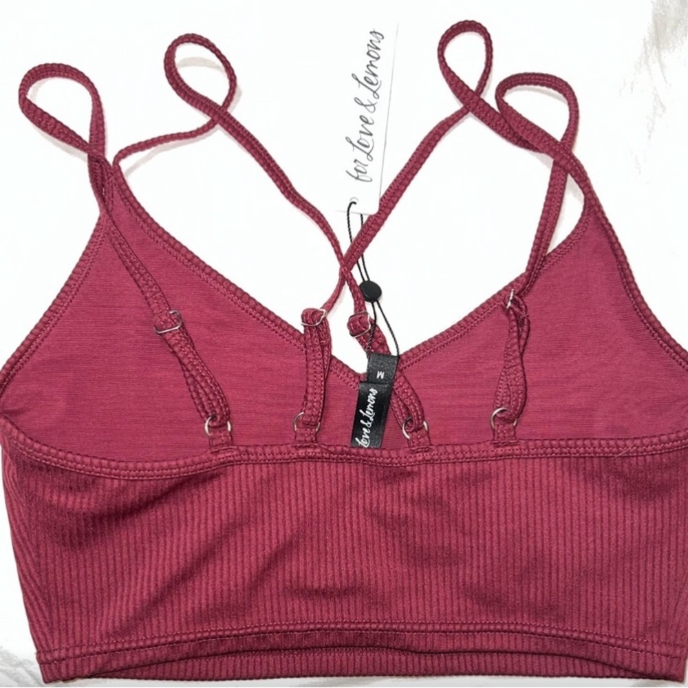 NWT-M- For Love & Lemons Eva Crop Top - Picture 4 of 4